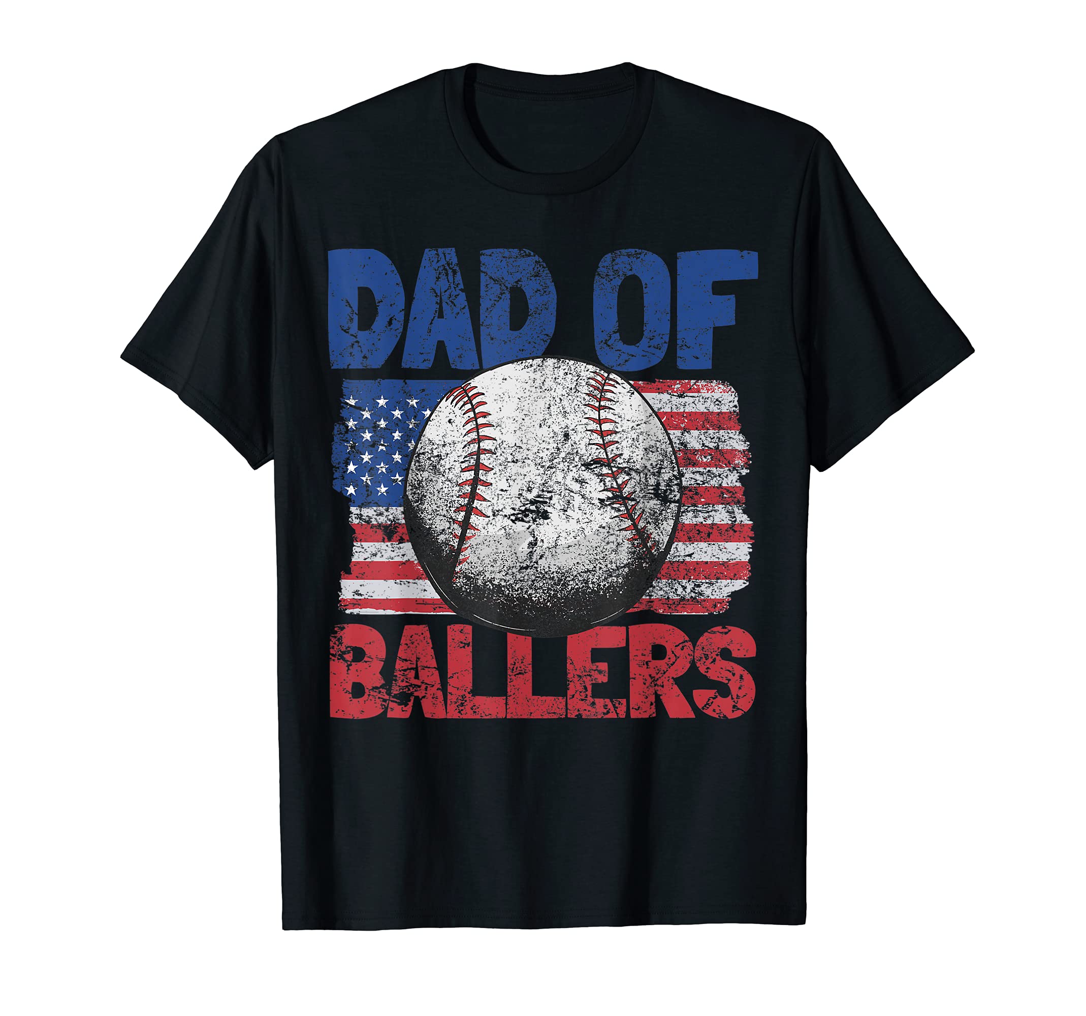 Dad Ballers Baseball Patriotic Flag T-Shirt - Minimalist Print Men Women - T-Shirt, Sweatshirt, Hoodie