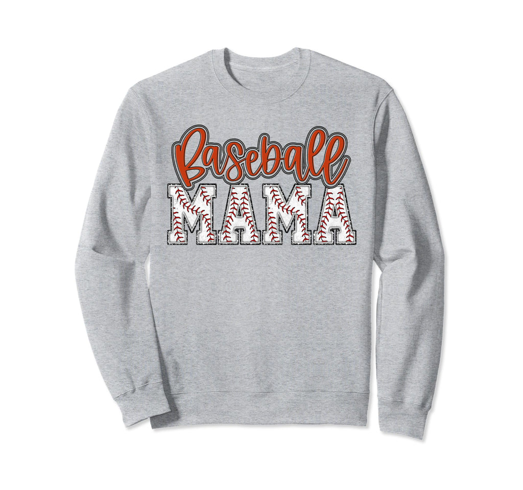 Baseball Mom Orange Baseball Mama Sweatshirt - Minimalist Print for Adults - T-Shirt, Sweatshirt, Hoodie