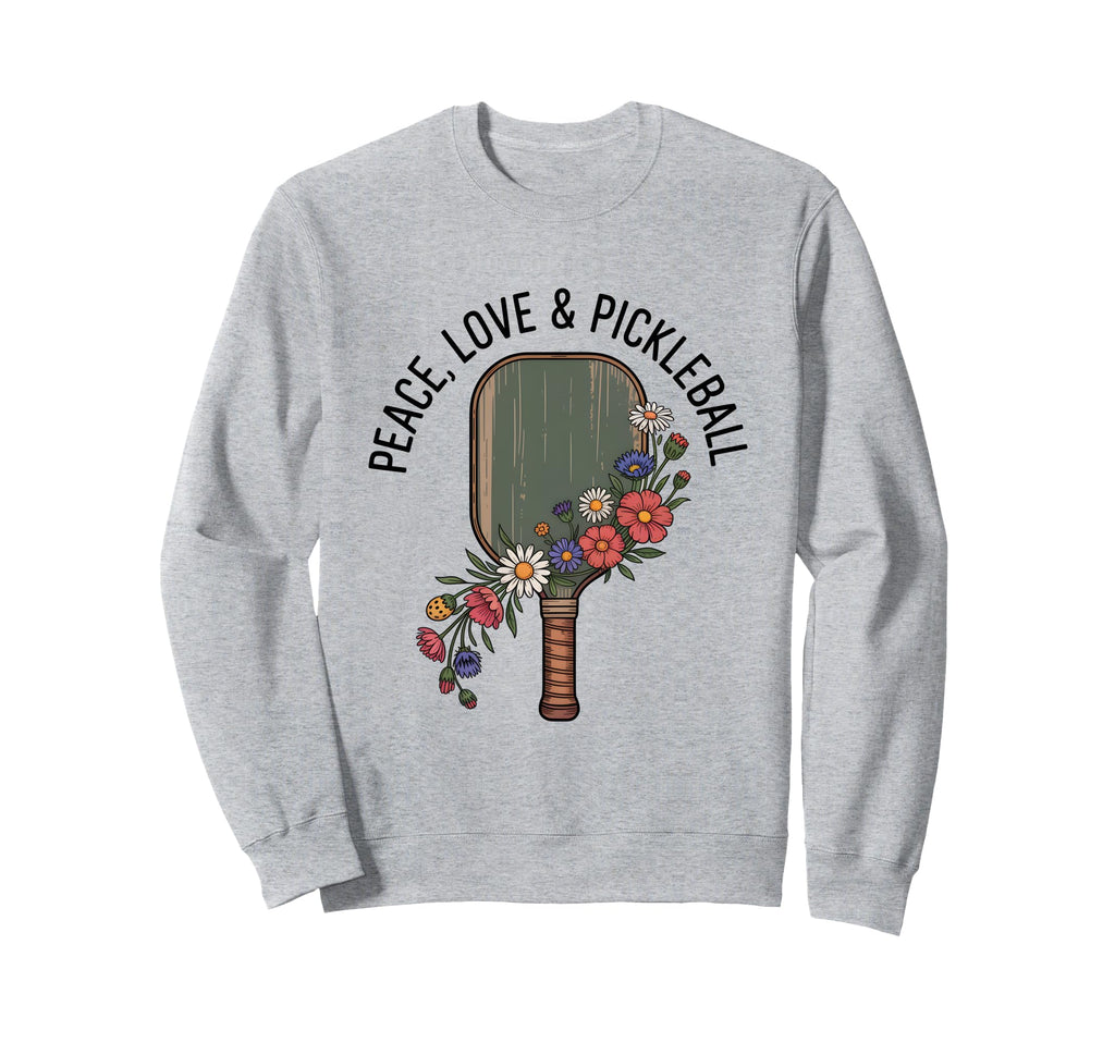 Peace Love Pickleball Boho Outfit Sweatshirt - Novelty Apparel for Adults - T-Shirt, Sweatshirt, Hoodie