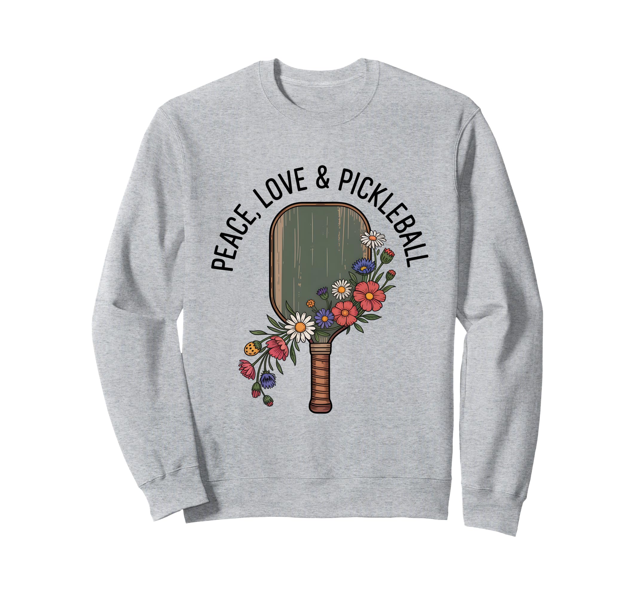 Peace Love Pickleball Boho Outfit Sweatshirt - Novelty Apparel for Adults - T-Shirt, Sweatshirt, Hoodie