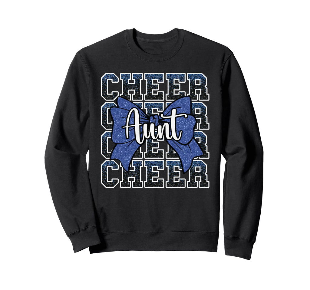 Cheer Aunt Auntie Bow Sport Sweatshirt - Fun Novelty Design for Adults - T-Shirt, Sweatshirt, Hoodie