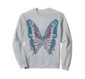 American Butterfly Distressed Sweatshirt - Minimalist Print Unisex - T-Shirt, Sweatshirt, Hoodie