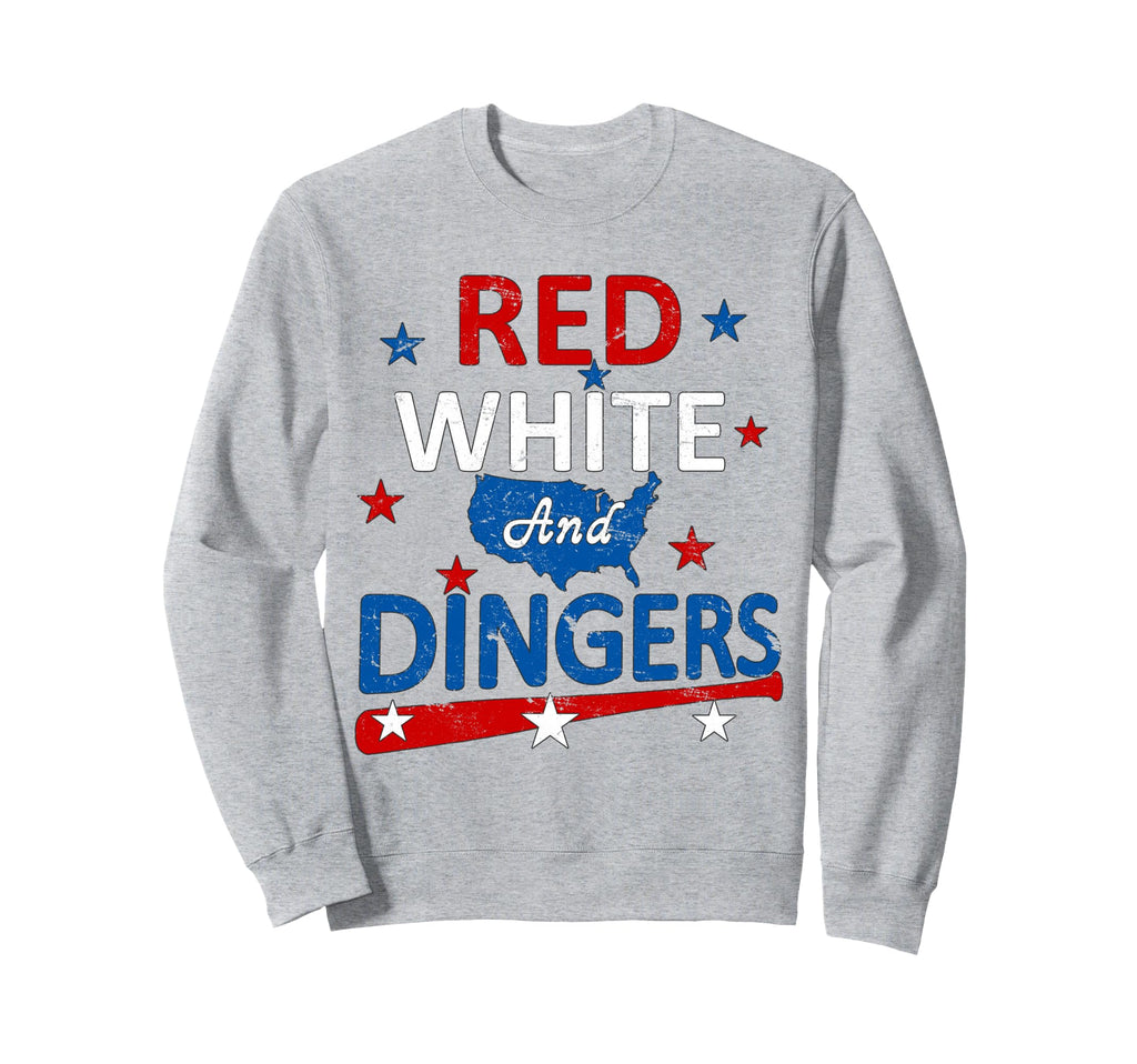 Red White And Dingers American Flag Sweatshirt - Unique Graphic Unisex - T-Shirt, Sweatshirt, Hoodie