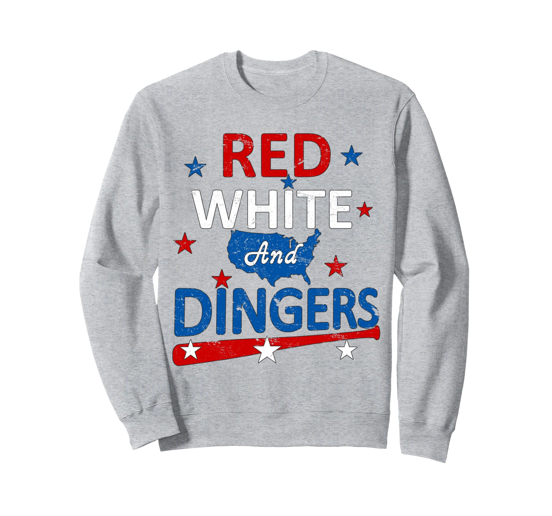 Red White And Dingers American Flag Sweatshirt - Unique Graphic Unisex - T-Shirt, Sweatshirt, Hoodie