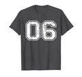 Number 06 Six Varsity Distressed T-Shirt - Novelty Apparel for Adults - T-Shirt, Sweatshirt, Hoodie