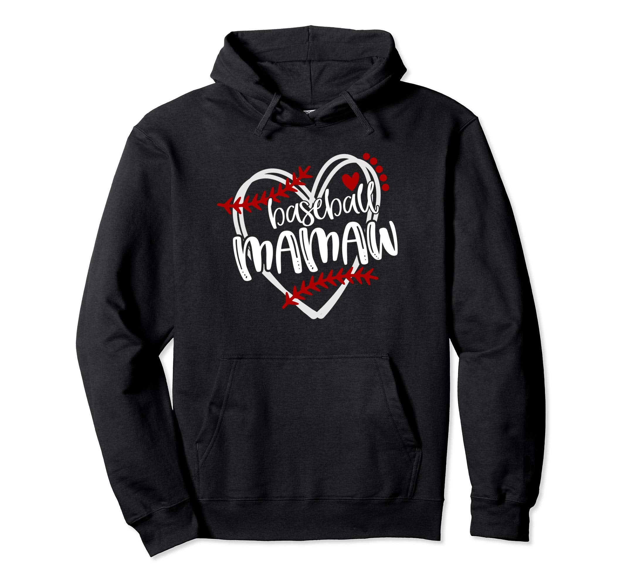 Baseball Heart Mamaw Grandma Trendy Hoodie - Casual Everyday Wear Unisex - T-Shirt, Sweatshirt, Hoodie