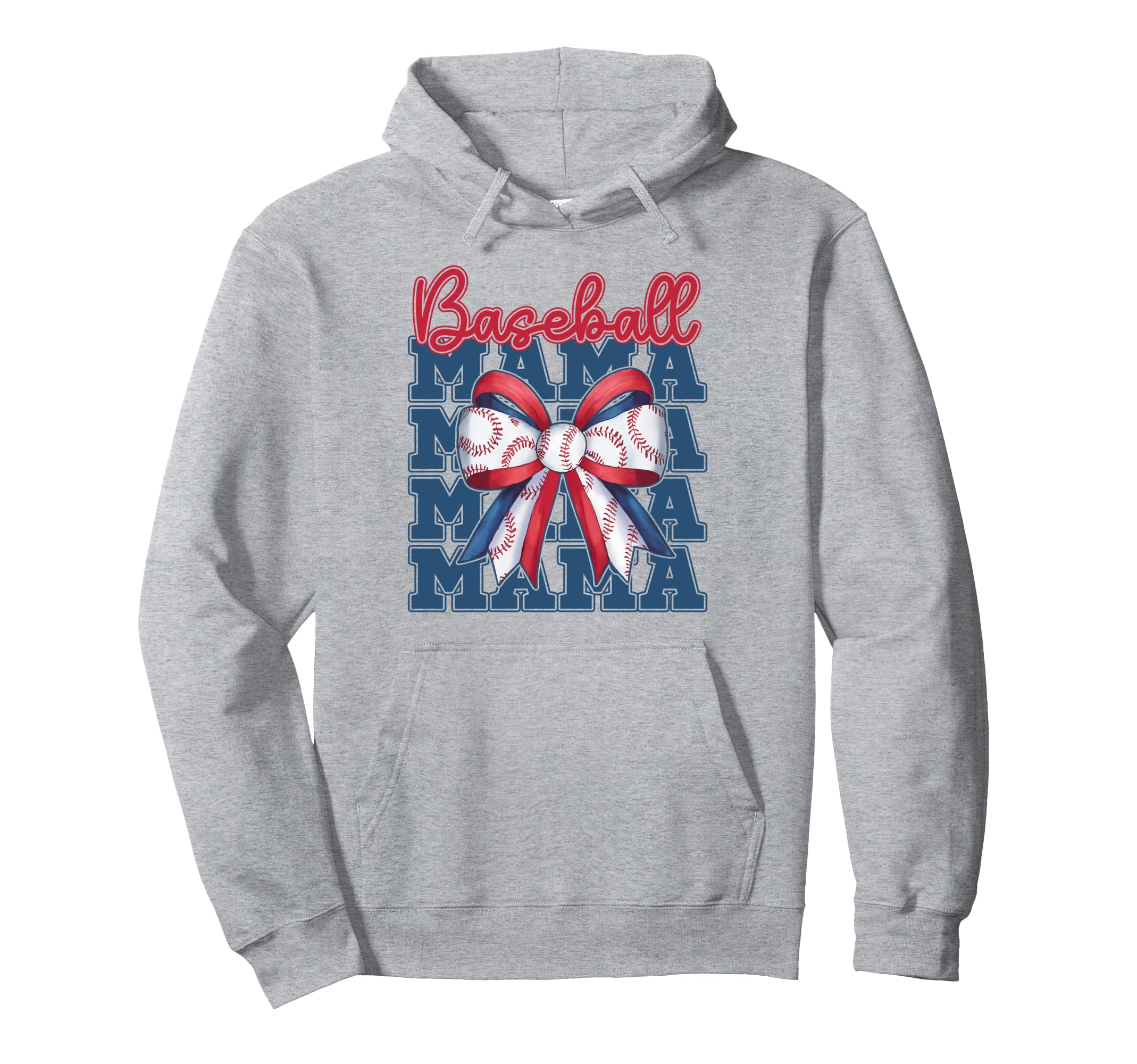 Baseball Mama Coquette Bow Sport Mom Hoodie - Novelty Apparel Unisex - T-Shirt, Sweatshirt, Hoodie