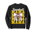 Baseball Mama Coquette Bow Game Sweatshirt - Fun Novelty Design Men Women - T-Shirt, Sweatshirt, Hoodie