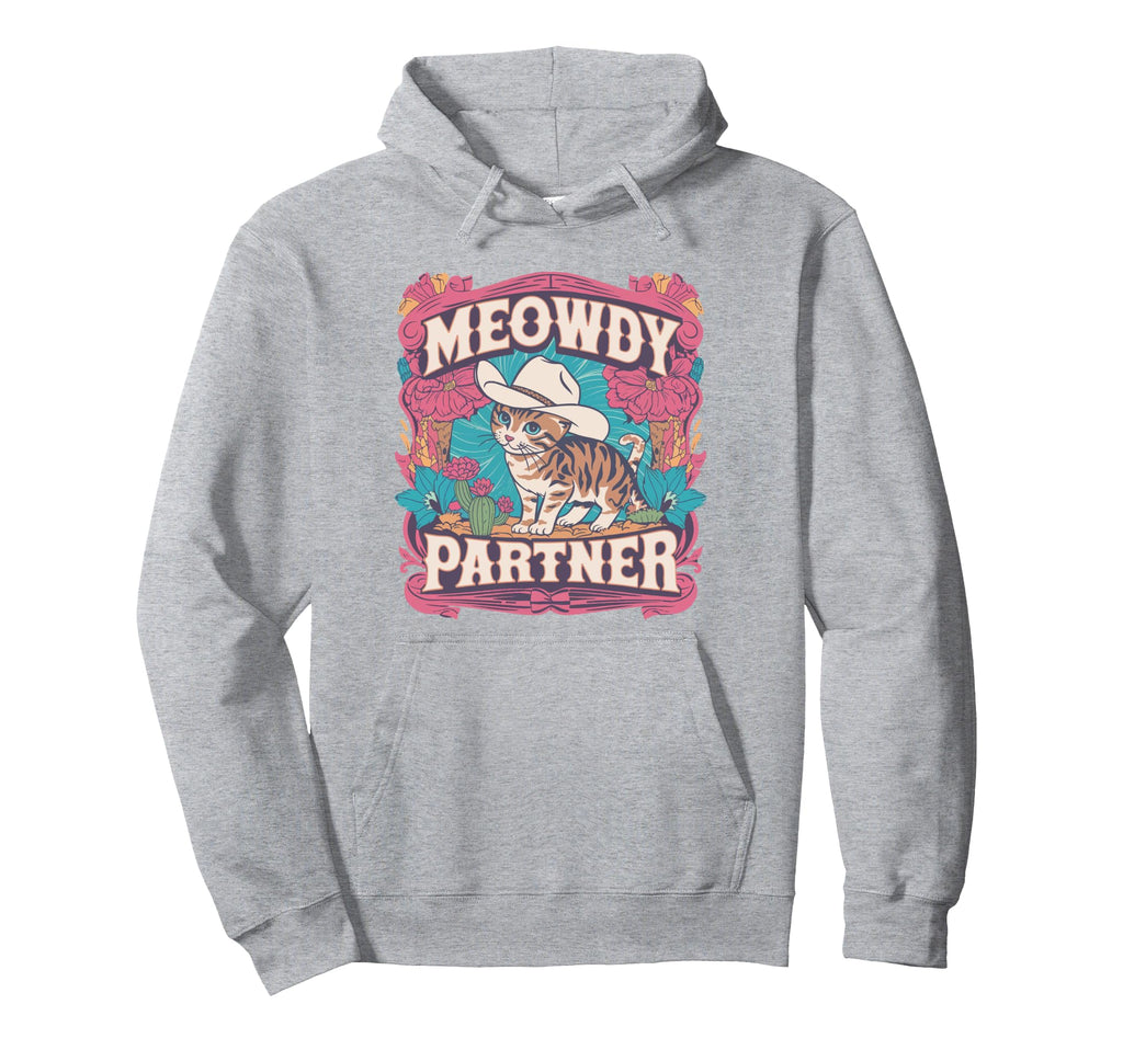 Funny Cowboy Cat Meowdy Howdy Y2K Hoodie - Aesthetic Graphic Men Women - T-Shirt, Sweatshirt, Hoodie