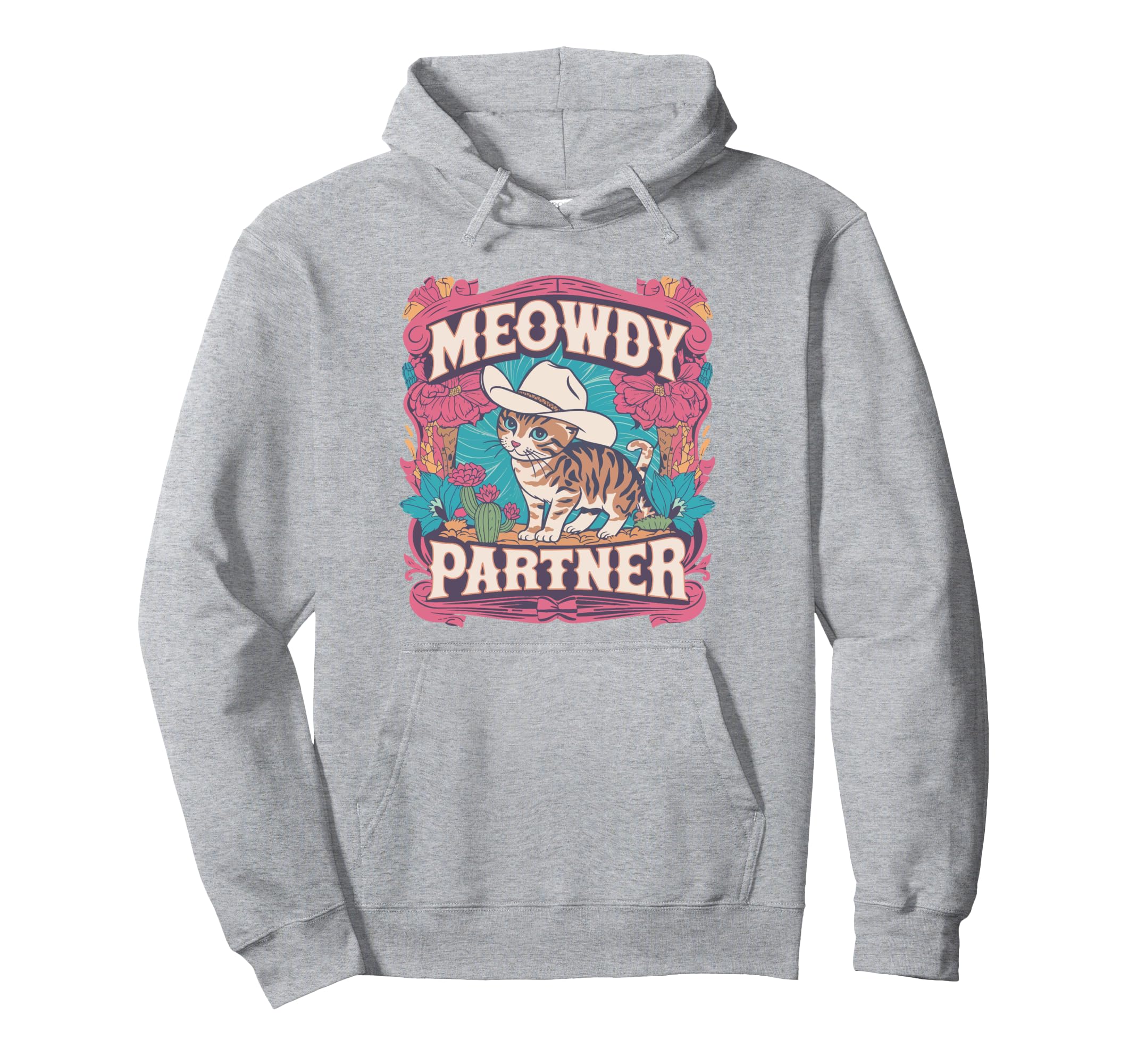 Funny Cowboy Cat Meowdy Howdy Y2K Hoodie - Aesthetic Graphic Men Women - T-Shirt, Sweatshirt, Hoodie