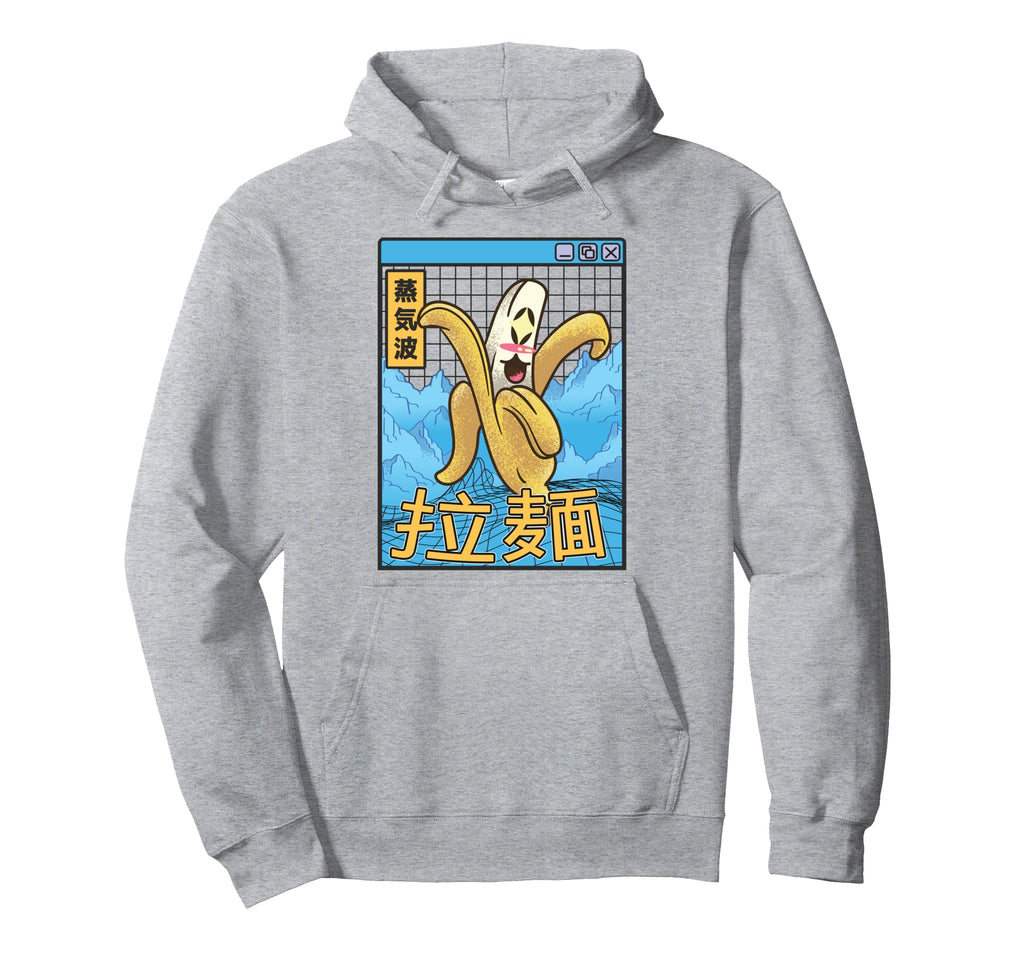 Japan Banana Kawaii Grid Vaporwave Hoodie - Aesthetic Graphic Men Women - T-Shirt, Sweatshirt, Hoodie