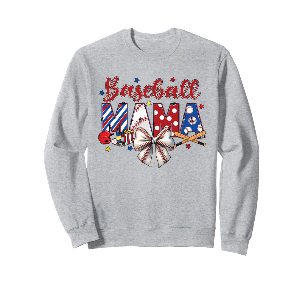Baseball Mama Patriotic Baseball Mom Sweatshirt - Unique Graphic Unisex - T-Shirt, Sweatshirt, Hoodie