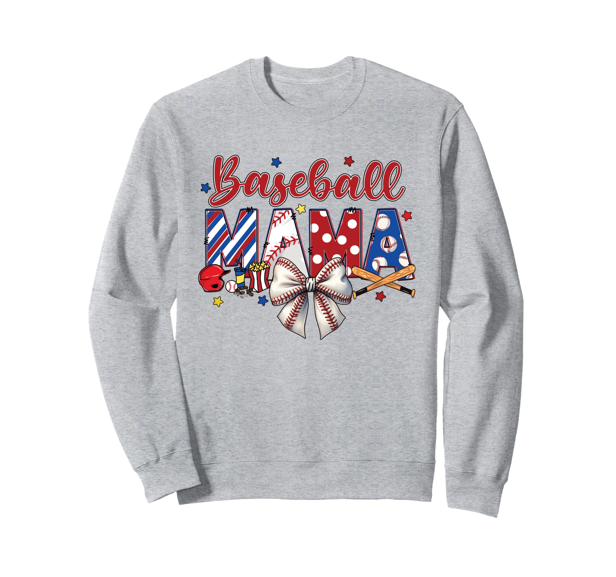 Baseball Mama Patriotic Baseball Mom Sweatshirt - Unique Graphic Unisex - T-Shirt, Sweatshirt, Hoodie