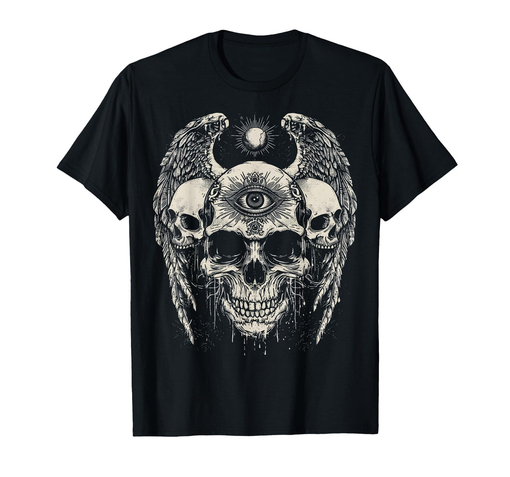 Skull Eye Wings Goth Grunge Y2K Gothic Alt T-Shirt - Trendy Graphic Unisex - T-Shirt, Sweatshirt, Hoodie