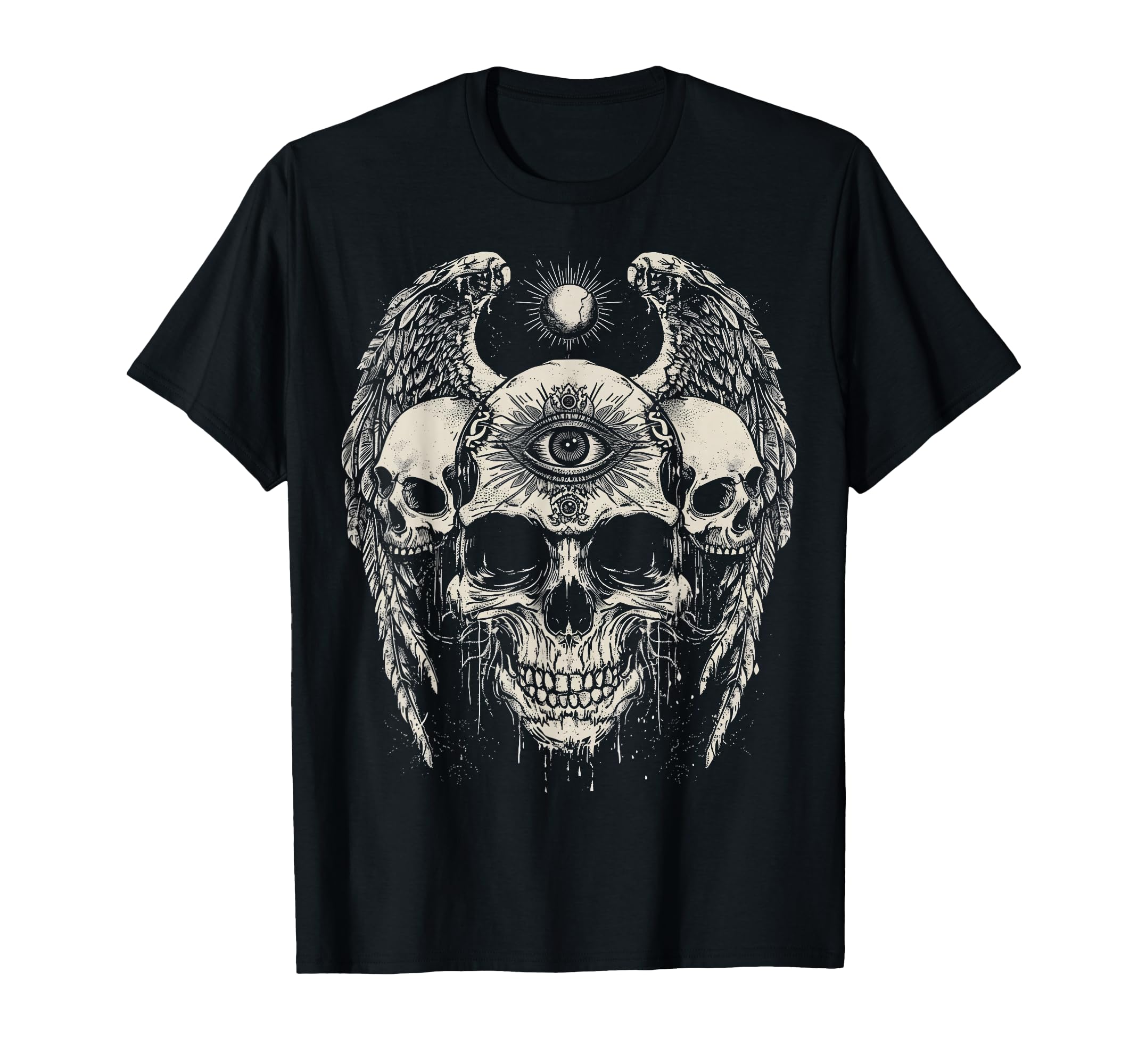 Skull Eye Wings Goth Grunge Y2K Gothic Alt T-Shirt - Trendy Graphic Unisex - T-Shirt, Sweatshirt, Hoodie