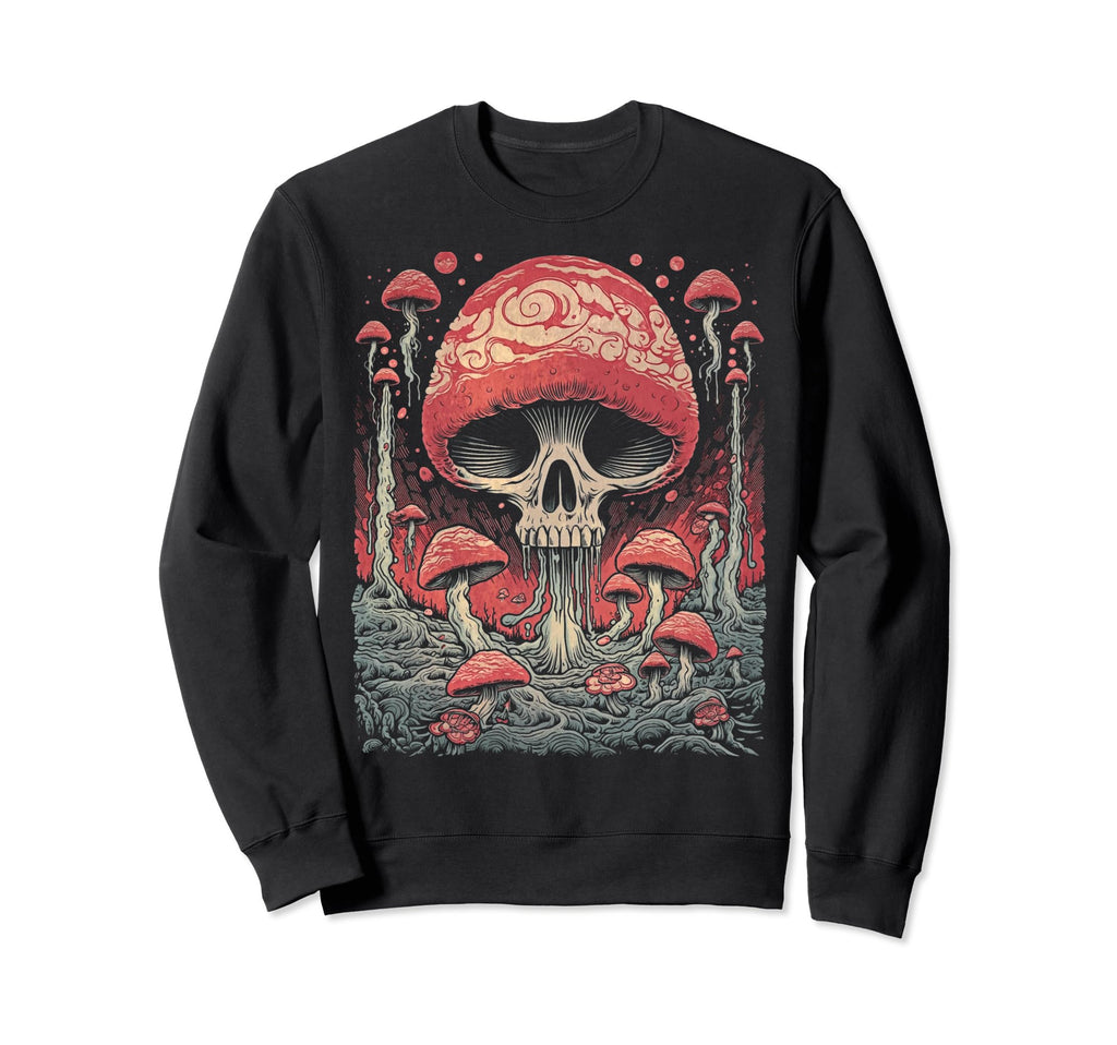 Grunge Mushroom Goth Fungi 70 Sweatshirt - Minimalist Print for Adults - T-Shirt, Sweatshirt, Hoodie