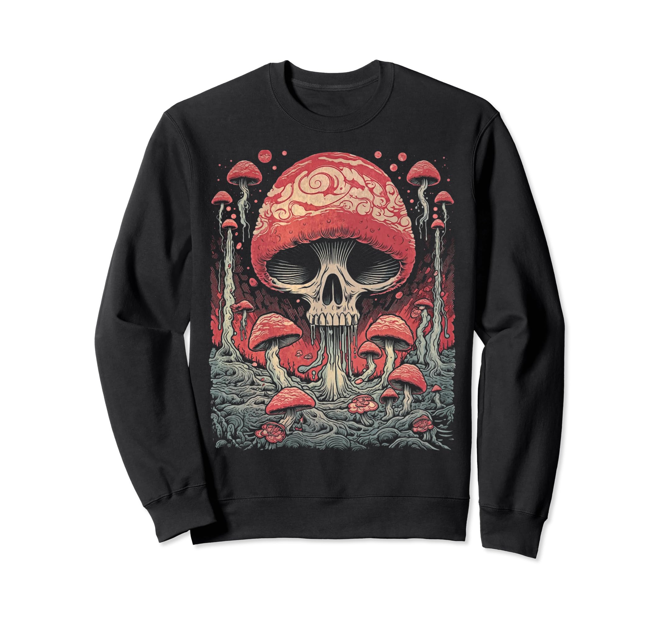 Grunge Mushroom Goth Fungi 70 Sweatshirt - Minimalist Print for Adults - T-Shirt, Sweatshirt, Hoodie