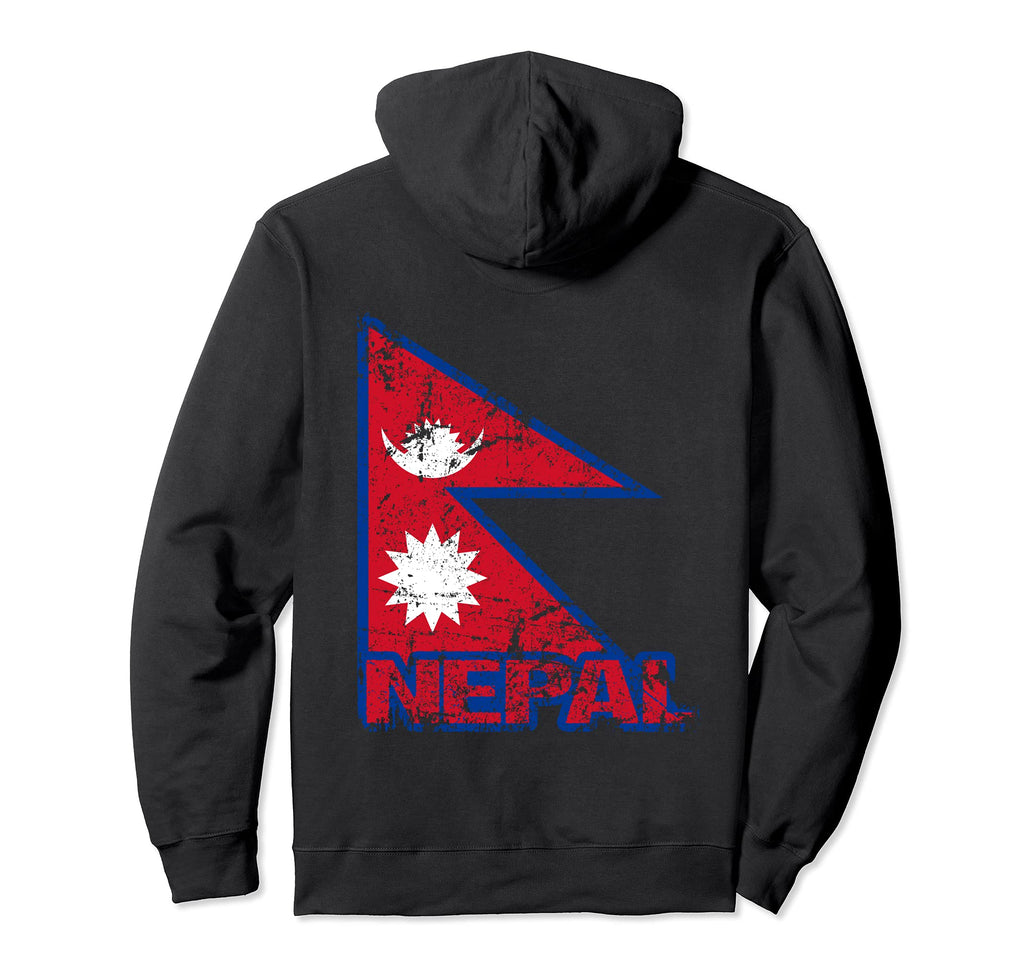 Nepal Flag Distressed Nepal Hoodie - Aesthetic Graphic Men Women - T-Shirt, Sweatshirt, Hoodie