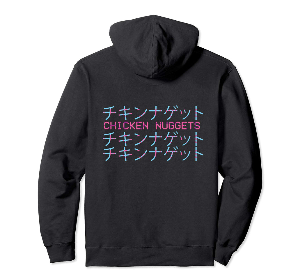 Chicken Nuggets Vaporwave Aesthetic Hoodie - Graphic Print Men Women - T-Shirt, Sweatshirt, Hoodie