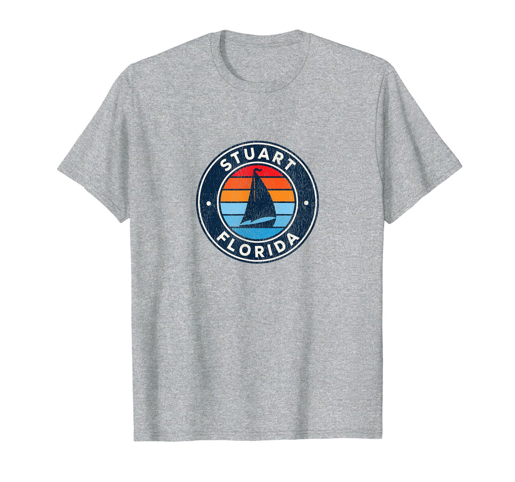 Stuart Florida Fl Sailboat 70S T-Shirt - Casual Everyday Wear Men Women - T-Shirt, Sweatshirt, Hoodie