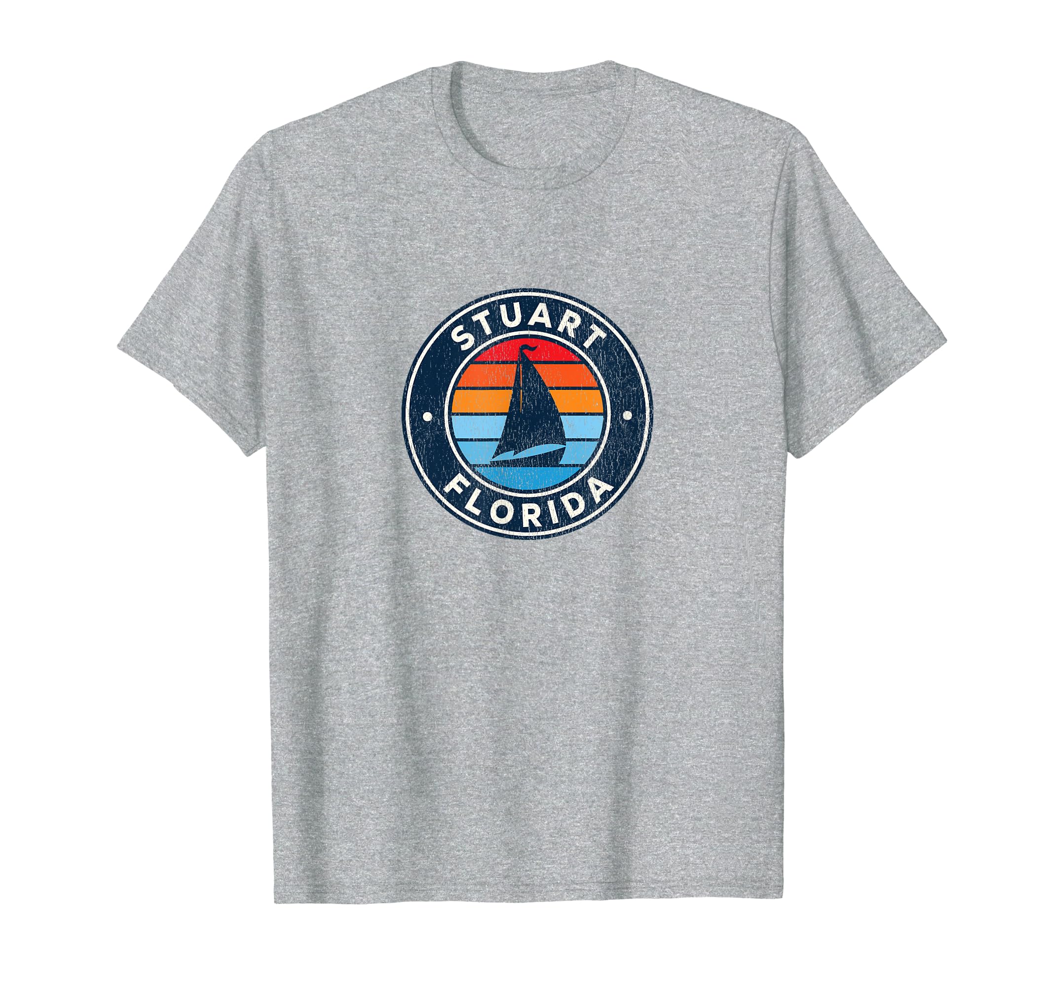 Stuart Florida Fl Sailboat 70S T-Shirt - Casual Everyday Wear Men Women - T-Shirt, Sweatshirt, Hoodie