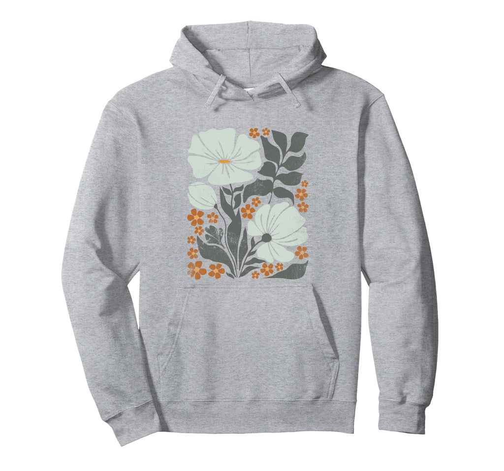 Boho Flowers Abstract Poppies Flower Art Hoodie - Novelty Apparel Unisex - T-Shirt, Sweatshirt, Hoodie