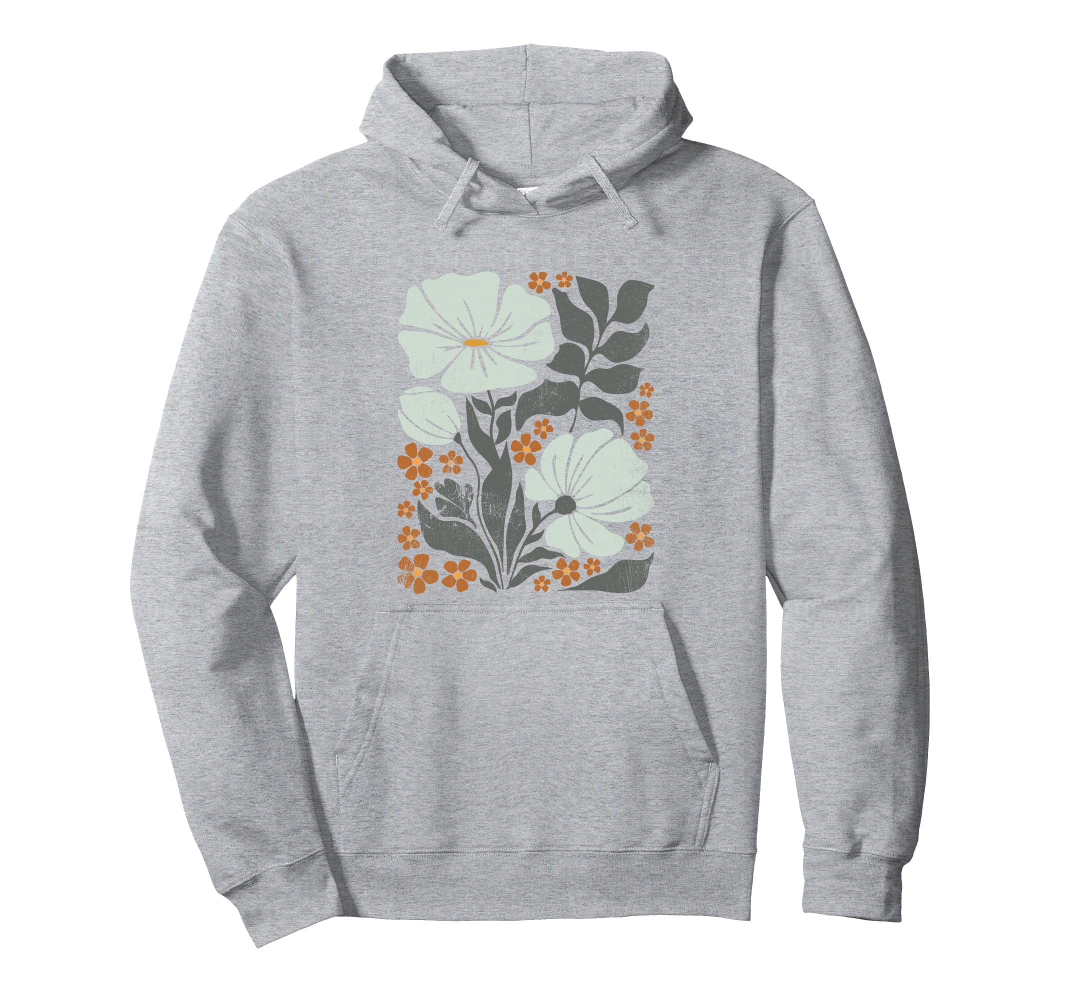 Boho Flowers Abstract Poppies Flower Art Hoodie - Novelty Apparel Unisex - T-Shirt, Sweatshirt, Hoodie