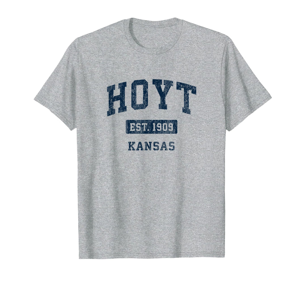 Hoyt Kansas Ks Sports Established Navy T-Shirt - Fun Novelty Design Unisex - T-Shirt, Sweatshirt, Hoodie