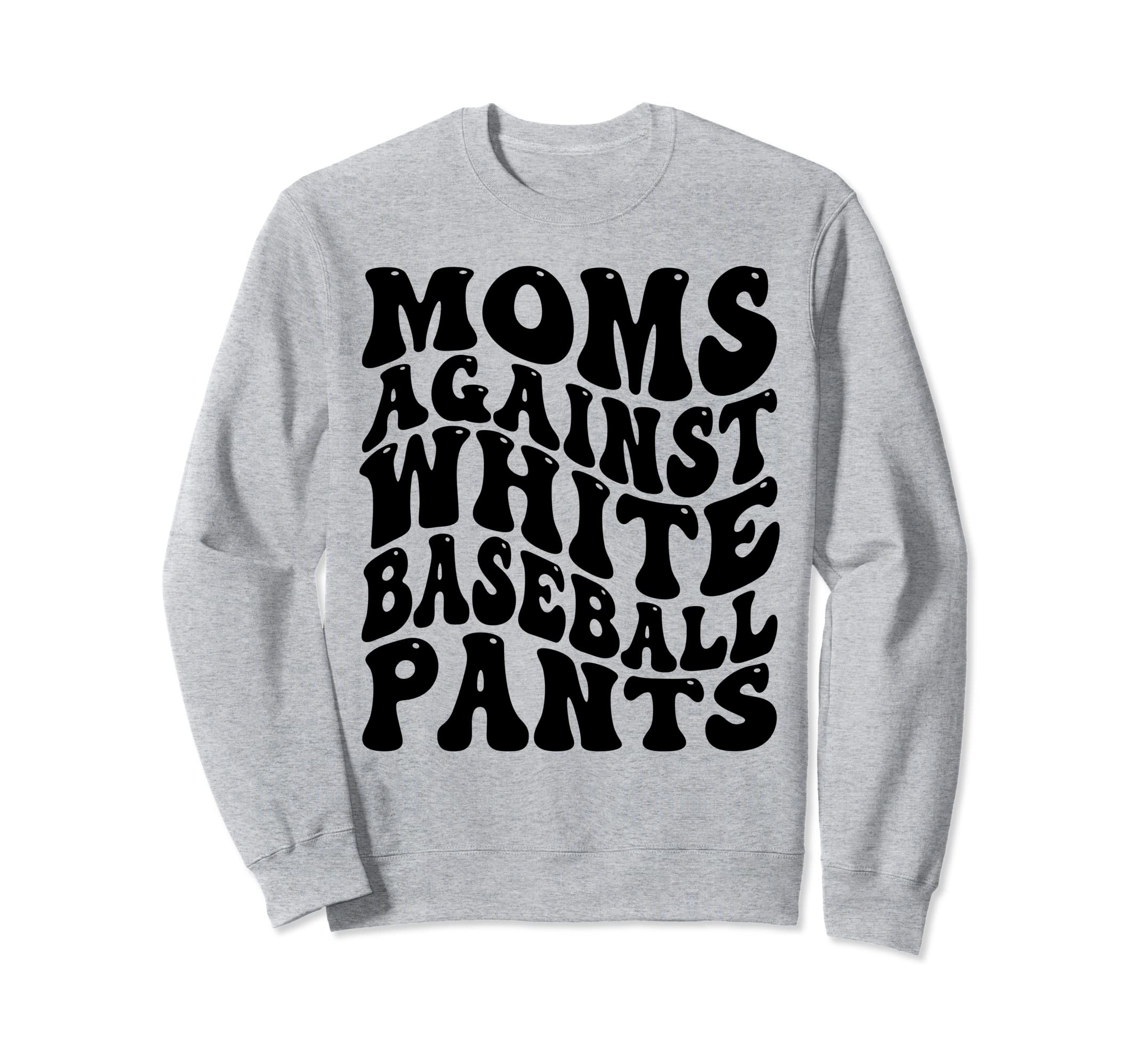 Funny Groovy Moms Against White Sweatshirt - Graphic Print for Adults - T-Shirt, Sweatshirt, Hoodie