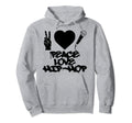 Peace Love Hip Hop Old School Rap Mic Hoodie - Novelty Apparel Men Women - T-Shirt, Sweatshirt, Hoodie