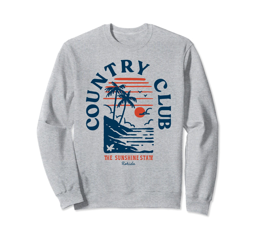 Country Club Florida Beach Surf Blue Sweatshirt - Aesthetic Graphic Unisex - T-Shirt, Sweatshirt, Hoodie