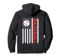 Baseball American Flag Dad Mom Gift Hoodie - Unique Graphic Men Women - T-Shirt, Sweatshirt, Hoodie