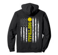 American Flag Softball Team Love Hoodie - Minimalist Print Men Women - T-Shirt, Sweatshirt, Hoodie