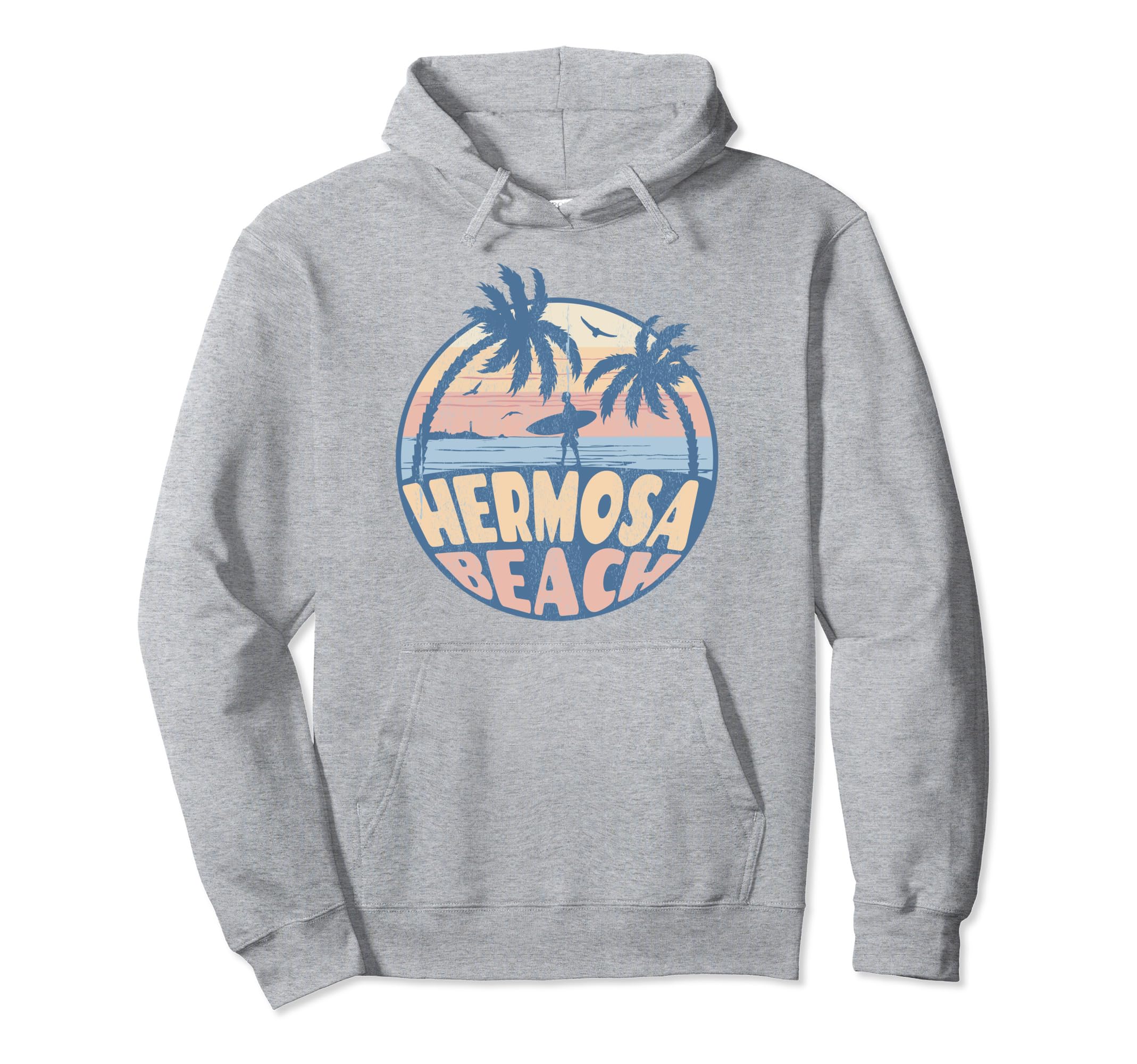 Hermosa California Beach Surf Summer Hoodie - Minimalist Print Unisex - T-Shirt, Sweatshirt, Hoodie