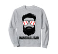 Baseball Dad Funny Messy Hair Beard Sweatshirt - Graphic Print Unisex - T-Shirt, Sweatshirt, Hoodie
