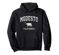 Modesto California Ca Distressed Sports Hoodie - Streetwear Style Men Women - T-Shirt, Sweatshirt, Hoodie
