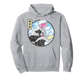 Surfing Wine Glass Kanagawa Wave Kawaii Hoodie - Novelty Apparel Men Women - T-Shirt, Sweatshirt, Hoodie