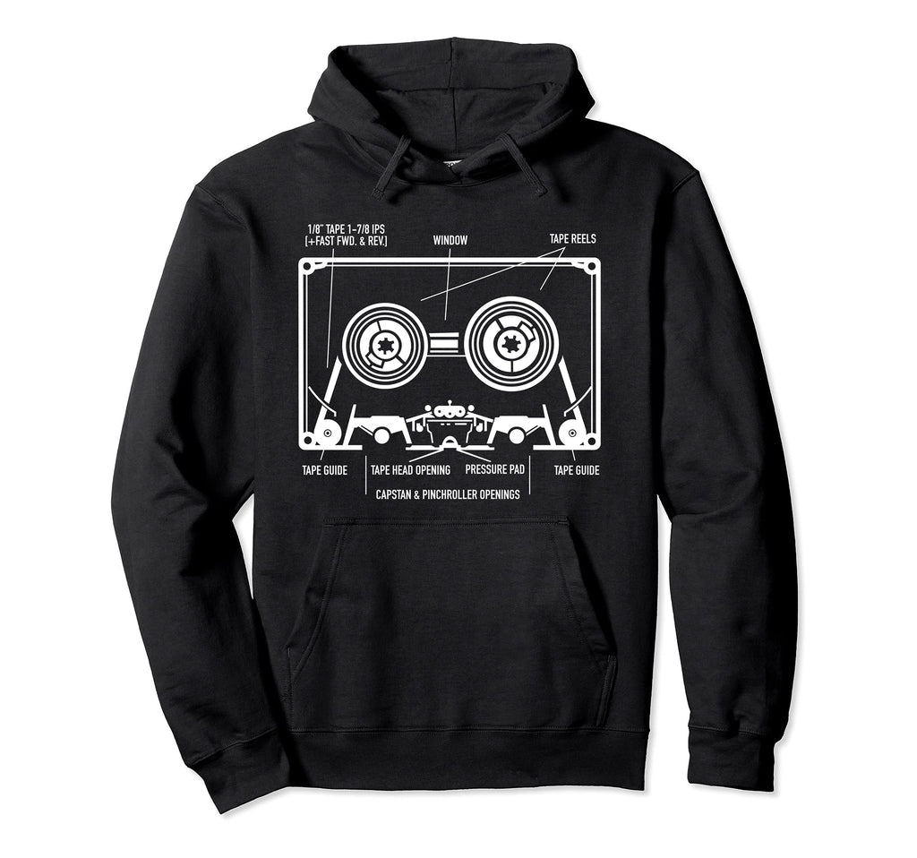 Mixtape Diagram Cassette Tape Hoodie - Aesthetic Graphic for Adults - T-Shirt, Sweatshirt, Hoodie