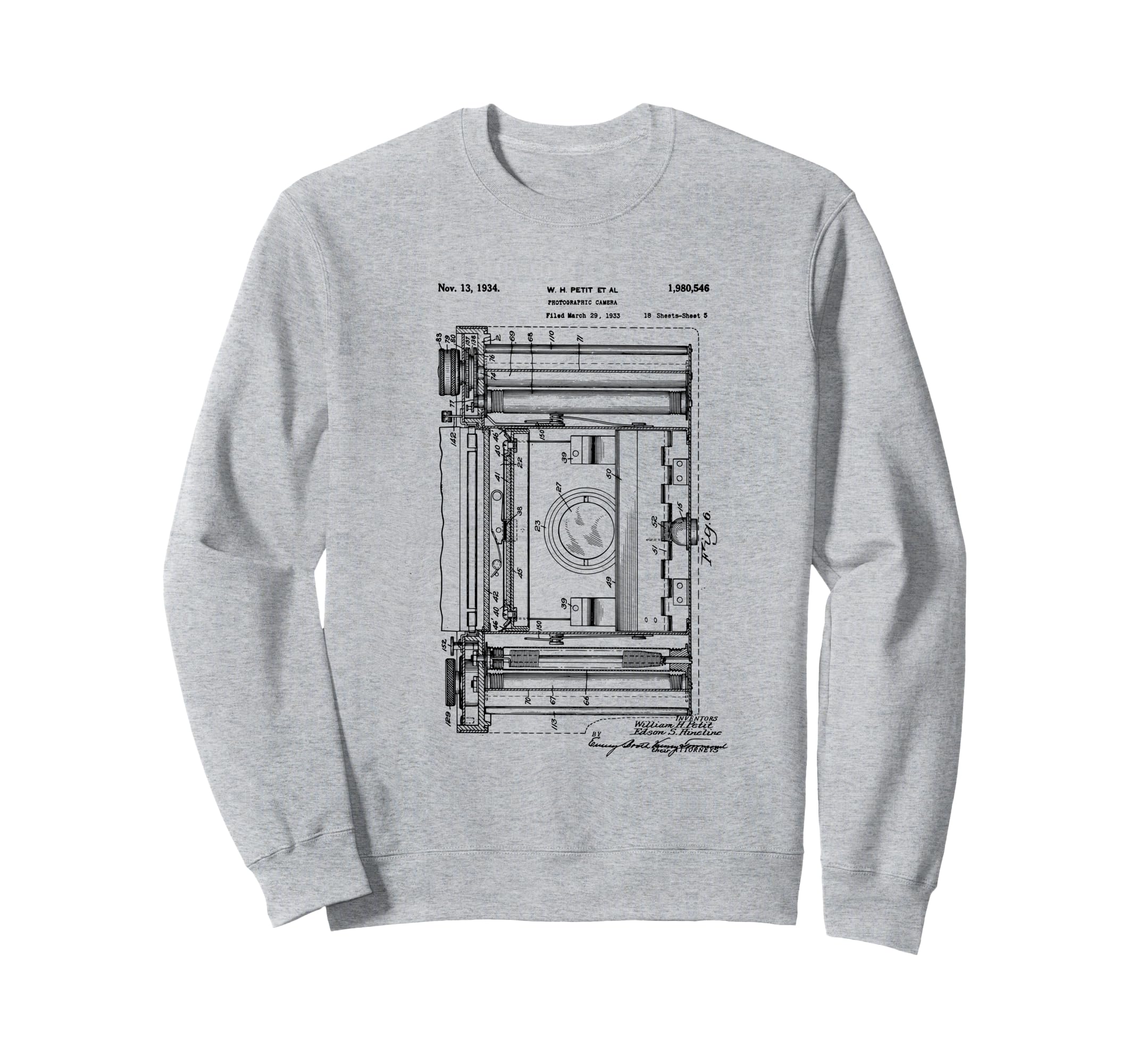 Camera Photographic Patent 1934 Sweatshirt - Custom Art Print Men Women - T-Shirt, Sweatshirt, Hoodie