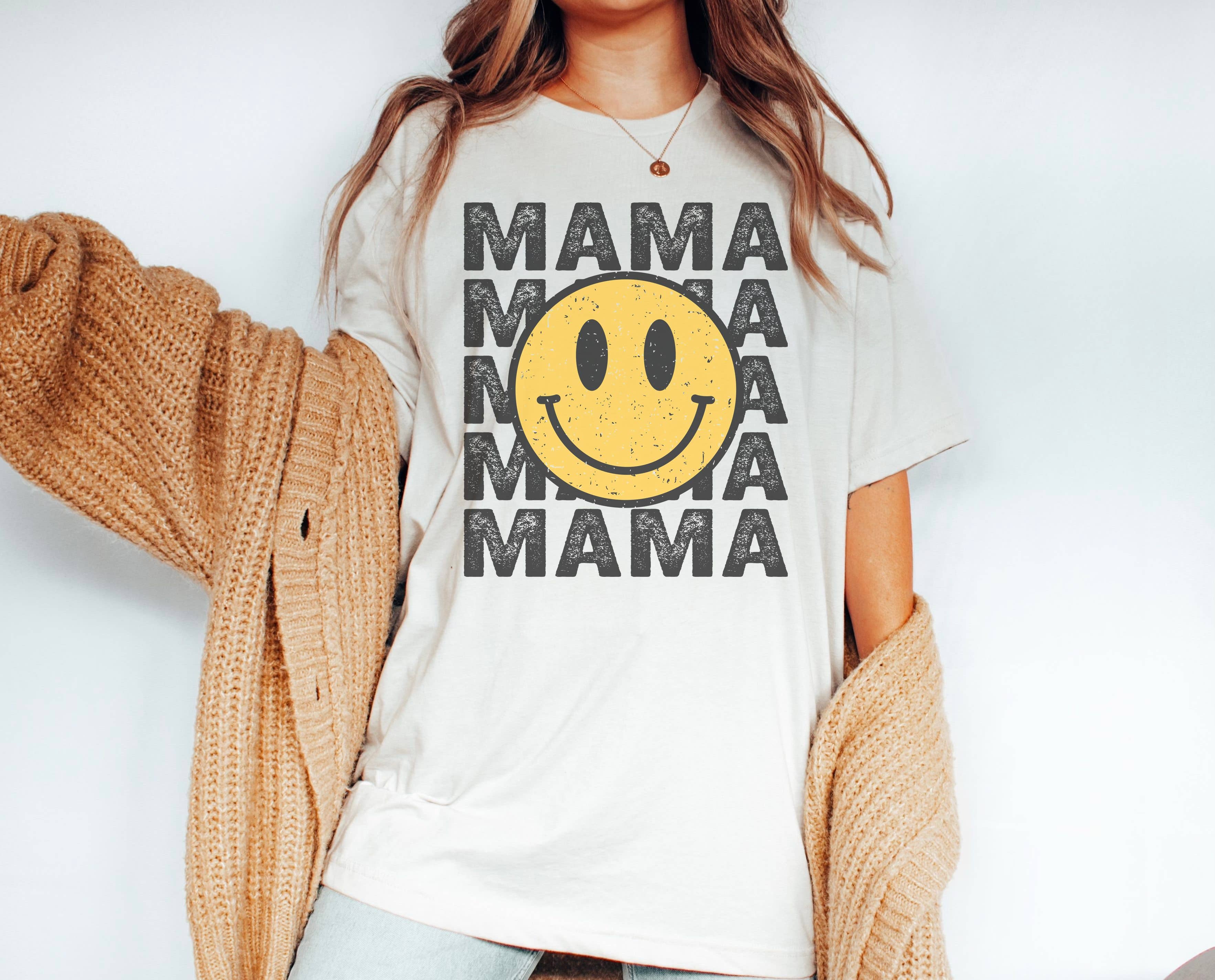 Retro Mama Stacked Mom Life Graphic - Adult & Kids T-Shirts, Sweatshirts & Hoodies apparel design preview 1
