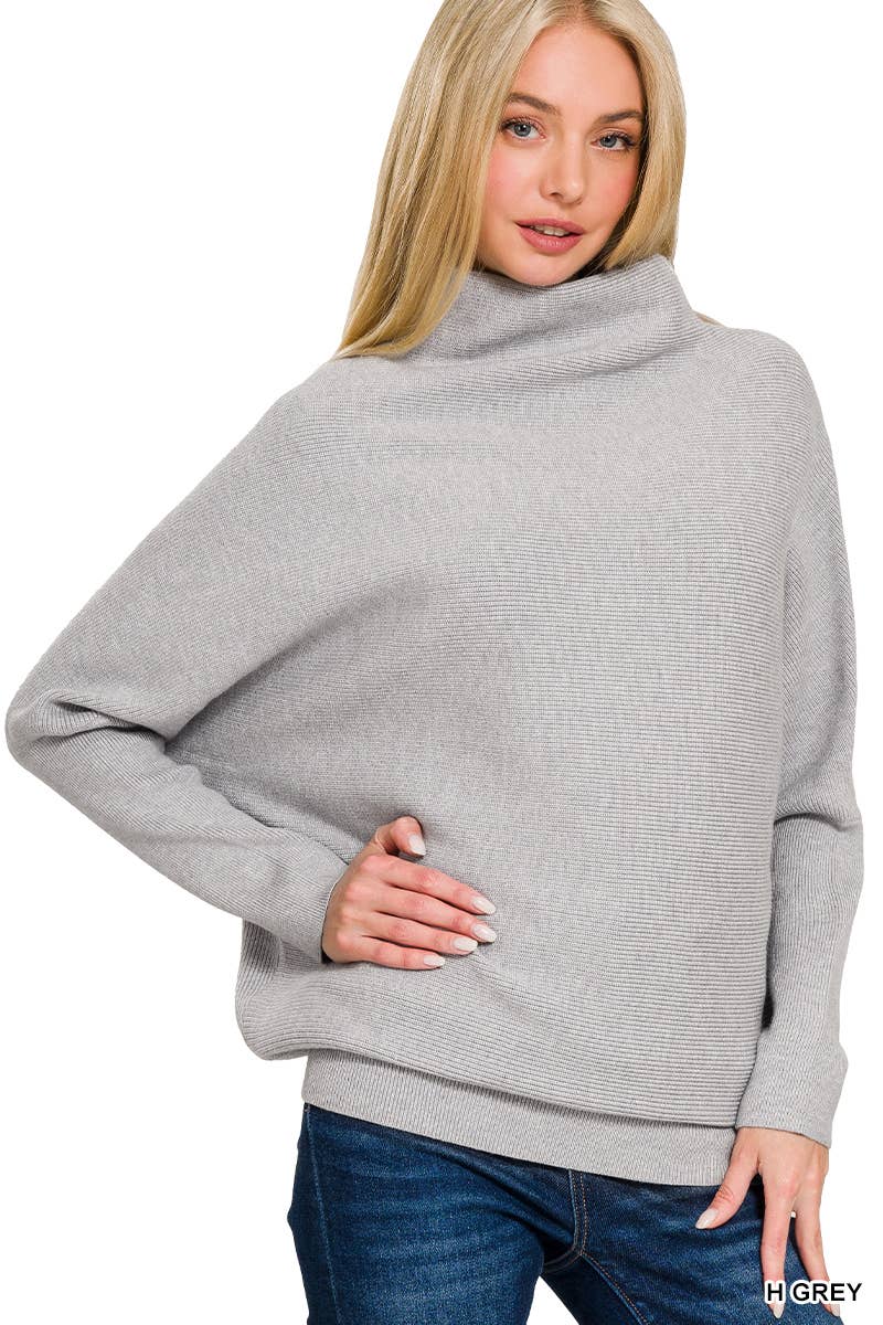 0809 Dolman Sleeve Mock Neck Tunic Sweater SI-26726 - Adult & Kids T-Shirts, Sweatshirts & Hoodies apparel design preview 1