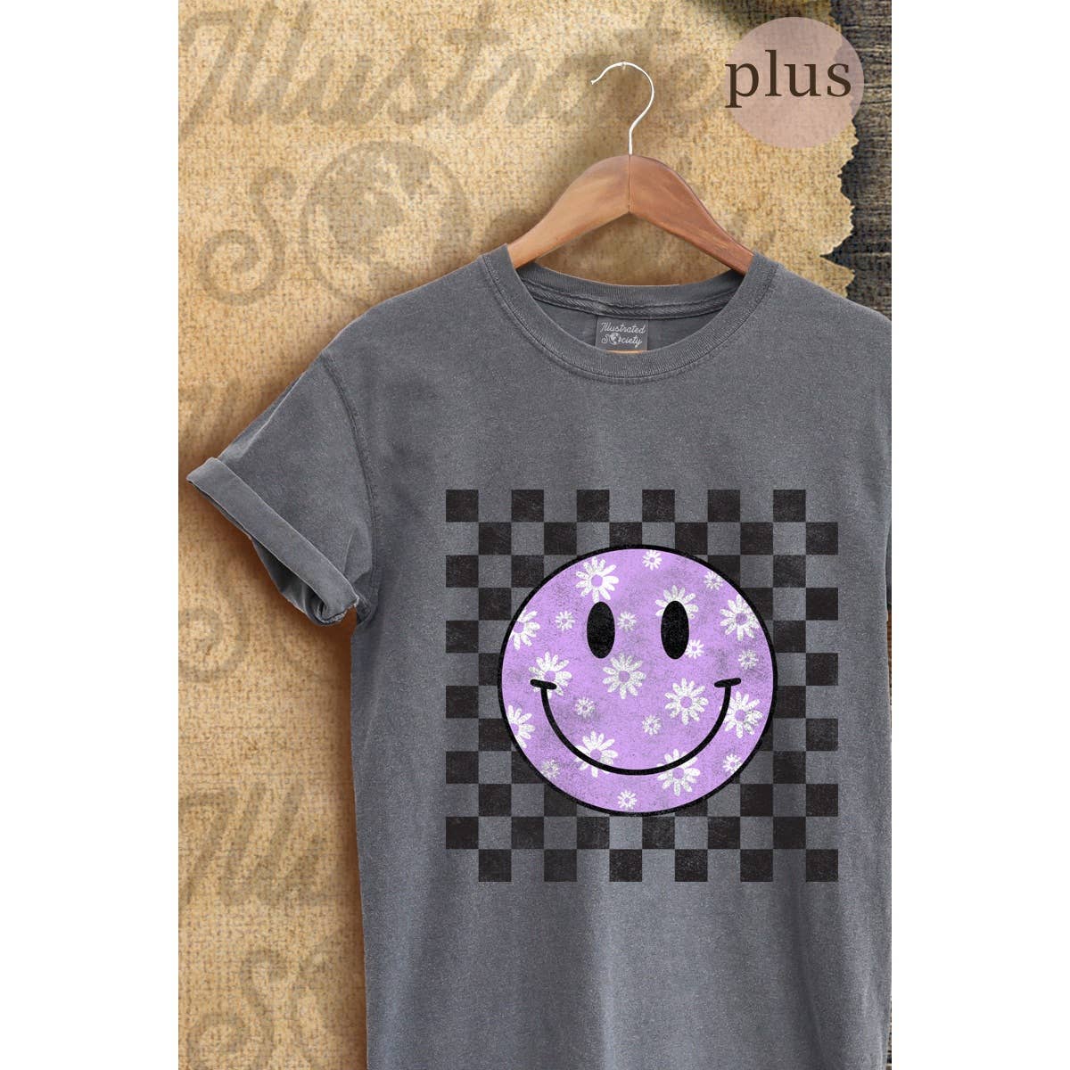 Happy Face Vintage Graphic Plus - Adult & Kids T-Shirts, Sweatshirts & Hoodies apparel design preview 1