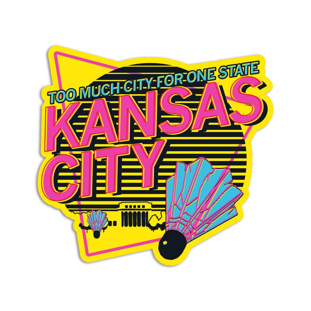 Too Much City Kc Shuttlecock Die-Cut Sticker - Adult & Kids T-Shirts, Sweatshirts & Hoodies apparel design preview 1