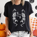 Dancing Skeletons Retro Halloween White Print - Adult & Kids T-Shirts, Sweatshirts & Hoodies apparel design preview 1