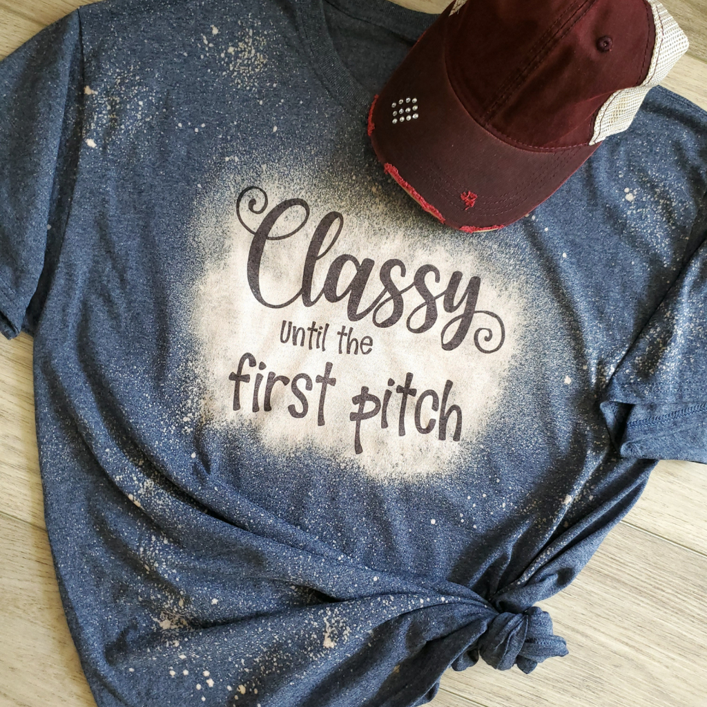 Classy Until the First Pitch Baseball Mom Graphic - Adult & Kids T-Shirts, Sweatshirts & Hoodies apparel design preview 1