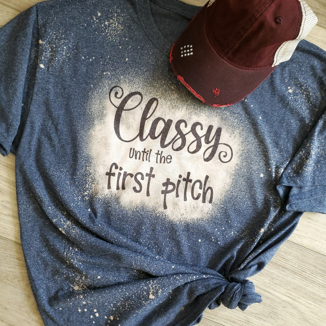 Classy Until the First Pitch Baseball Mom Graphic - Adult & Kids T-Shirts, Sweatshirts & Hoodies apparel design preview 1