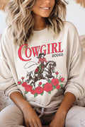 Cowgirl Rodeo Roses Graphic Brushed - Adult & Kids T-Shirts, Sweatshirts & Hoodies apparel design preview 1