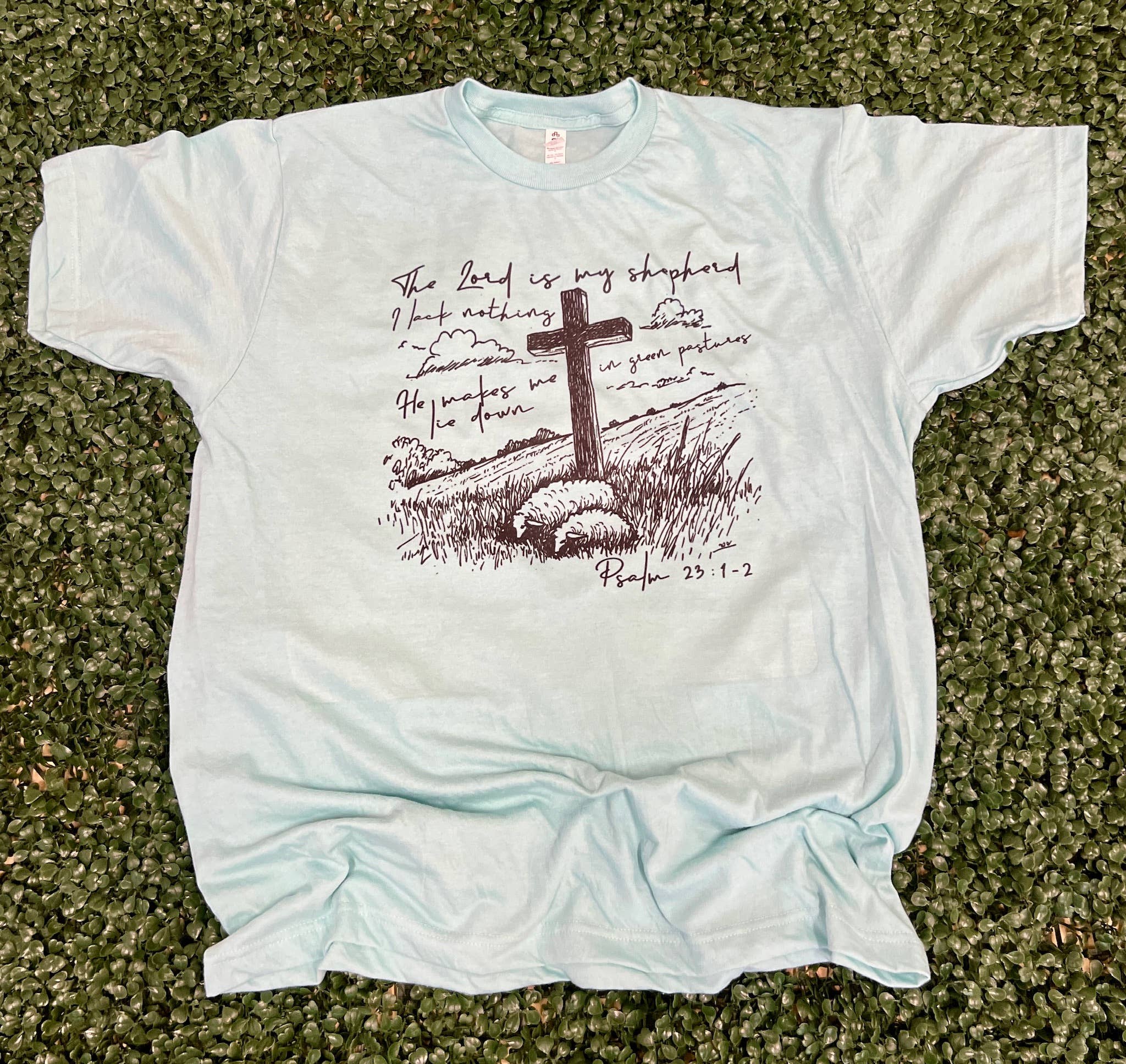 The Lord Is My Shepard On Tultex Purist Blue - Adult & Kids T-Shirts, Sweatshirts & Hoodies apparel design preview 1