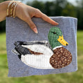 Faux Patchwork Sitting Mallard Duck - Adult & Kids T-Shirts, Sweatshirts & Hoodies apparel design preview 1