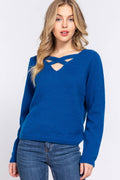 ..0819 Long Slv X Strap V Neck Sweater SI-24913 - Adult & Kids T-Shirts, Sweatshirts & Hoodies apparel design preview 1